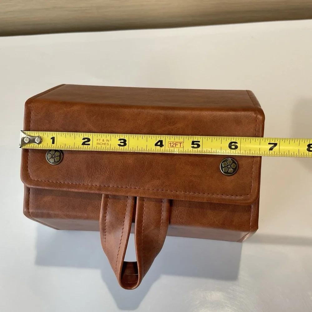 Travel Sunglasses Organizer Box 5 Sluts Foldable PU Leather Case Hanging Display